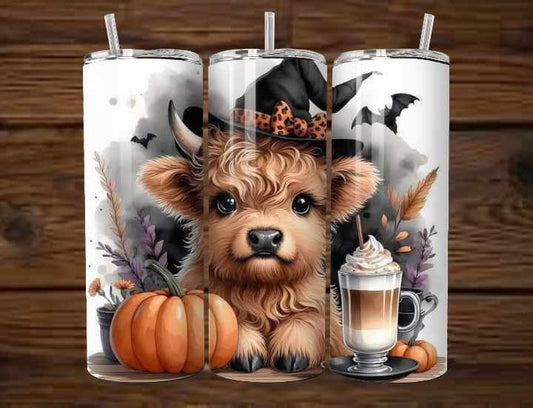 Highland Cow Halloween 20oz Stainless Steel Tumbler